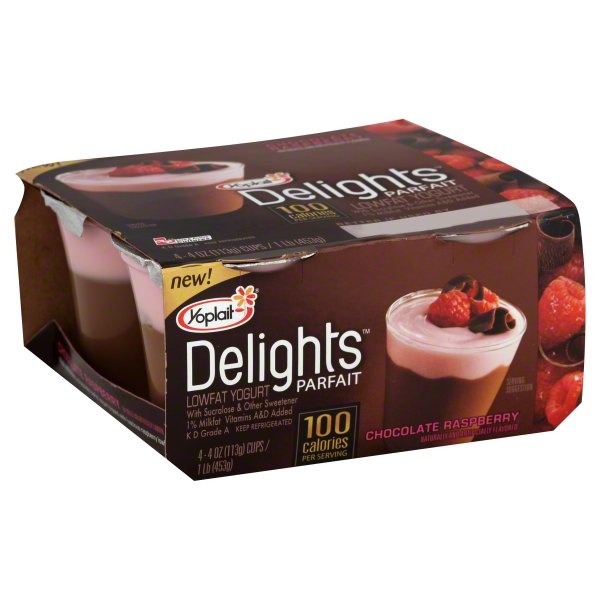 slide 1 of 1, Yoplait Parfait, Lowfat Yogurt, Chocolate Raspberry, 16 oz