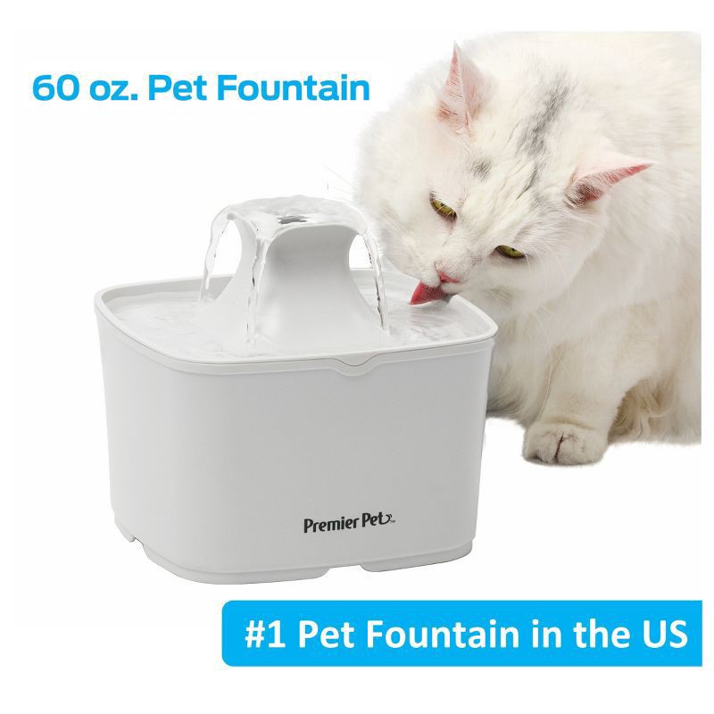 Premier Pet Automatic Water Fountain for Cats and Small Dogs 60oz 60