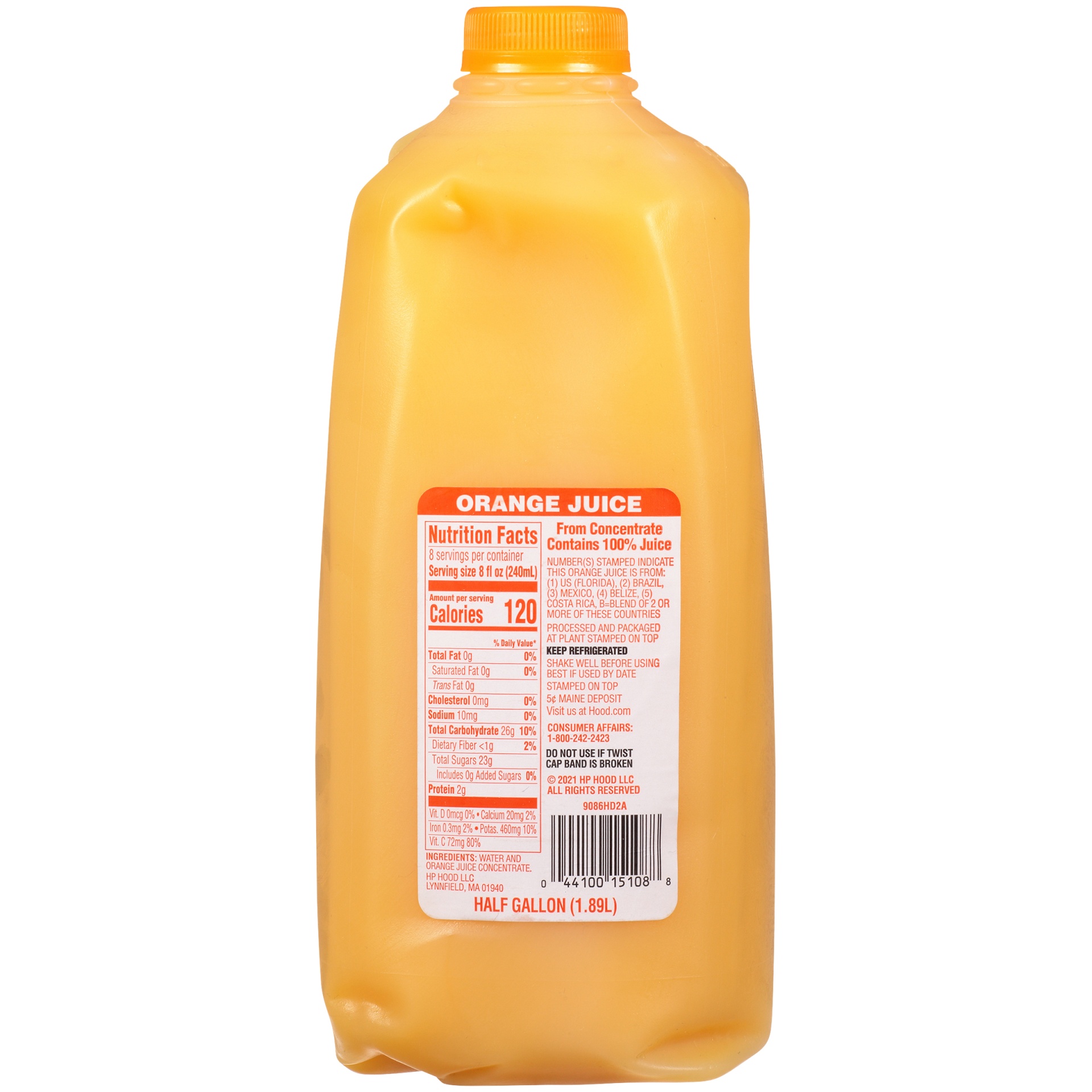 Hood Orange Juice, Half Gallon 1/2 gal Shipt