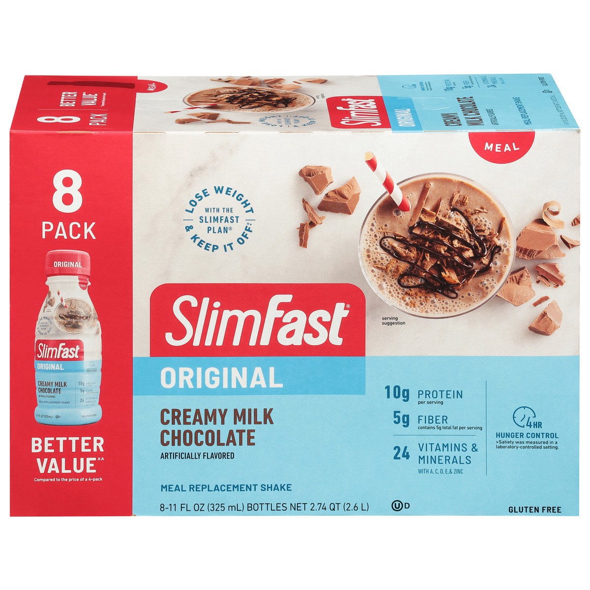 slide 14 of 19, SlimFast Meal Replacement Shake, Creamy Milk Chocolate, Value Size, 8 ct