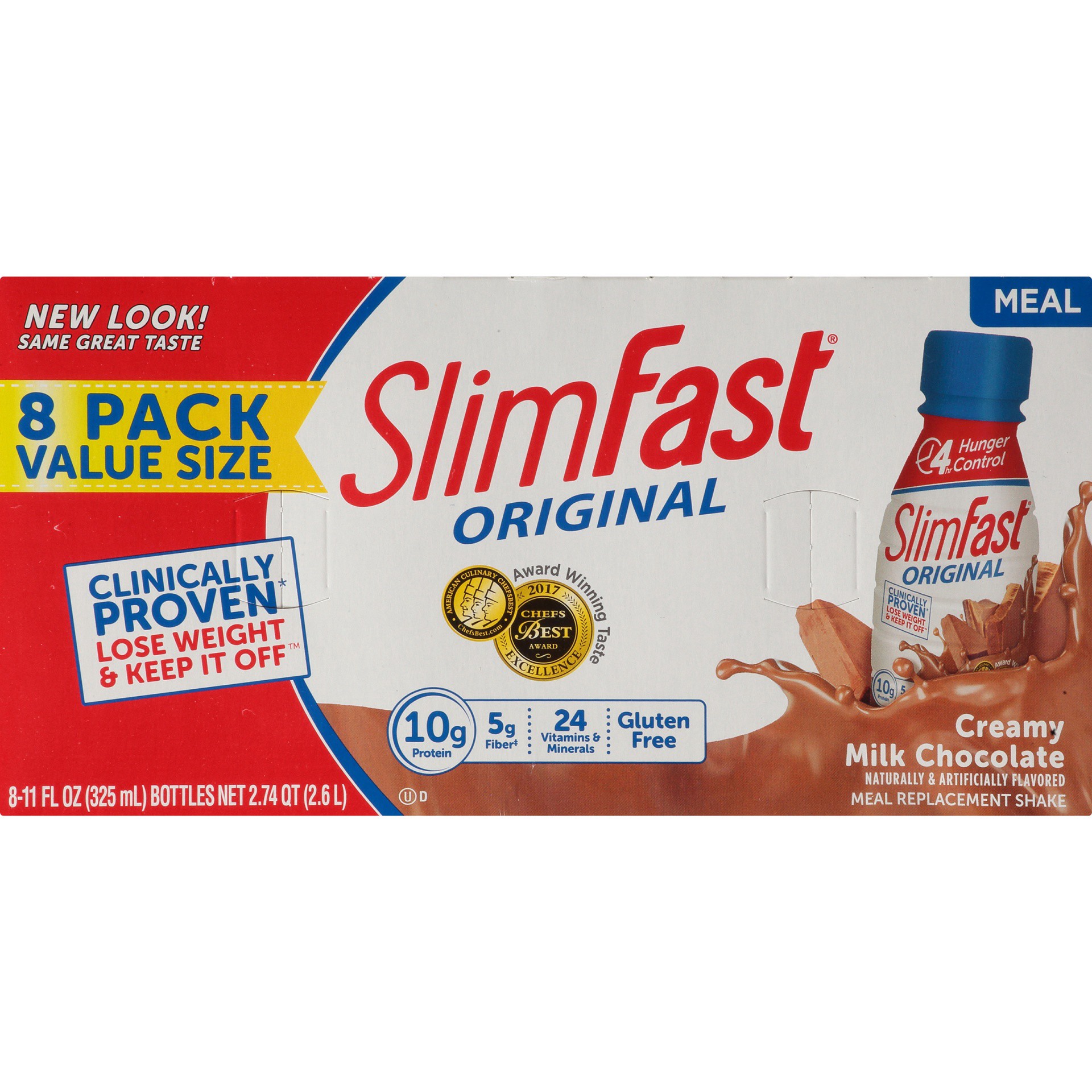 slide 2 of 19, SlimFast Meal Replacement Shake, Creamy Milk Chocolate, Value Size, 8 ct