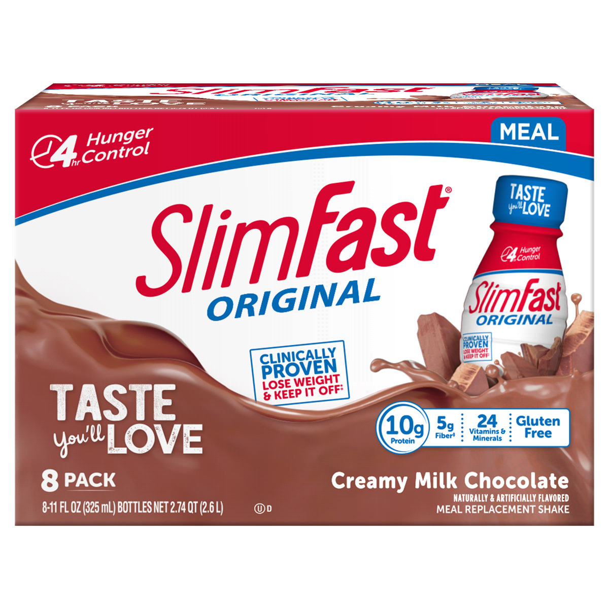slide 1 of 19, Slimfast Creamy Milk Chocolate Protein Shake, 8 ct; 11 fl oz