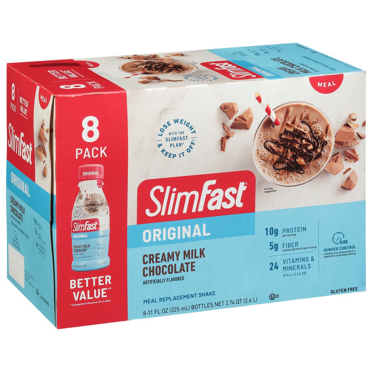 slide 5 of 19, SlimFast Meal Replacement Shake, Creamy Milk Chocolate, Value Size, 8 ct