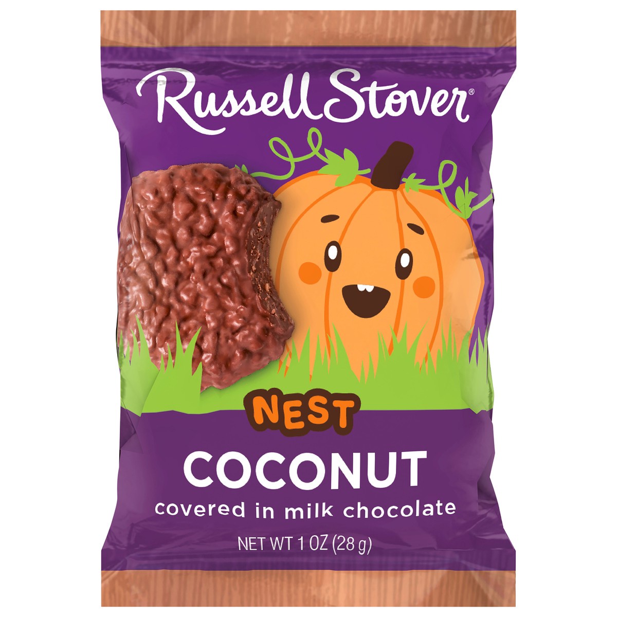 slide 1 of 7, Russell Stover Coconut Nest Pumpkin IC, 1 oz