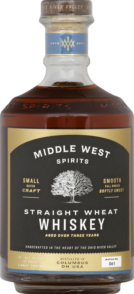 slide 8 of 9, Middle West Spirits Whiskey, Straight Wheat, 750 ml