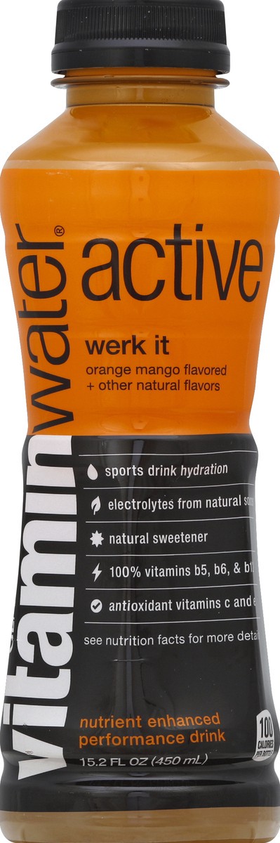 slide 3 of 4, vitaminwater Active Orange Mango Drink - 15.2 fl oz, 15.2 fl oz