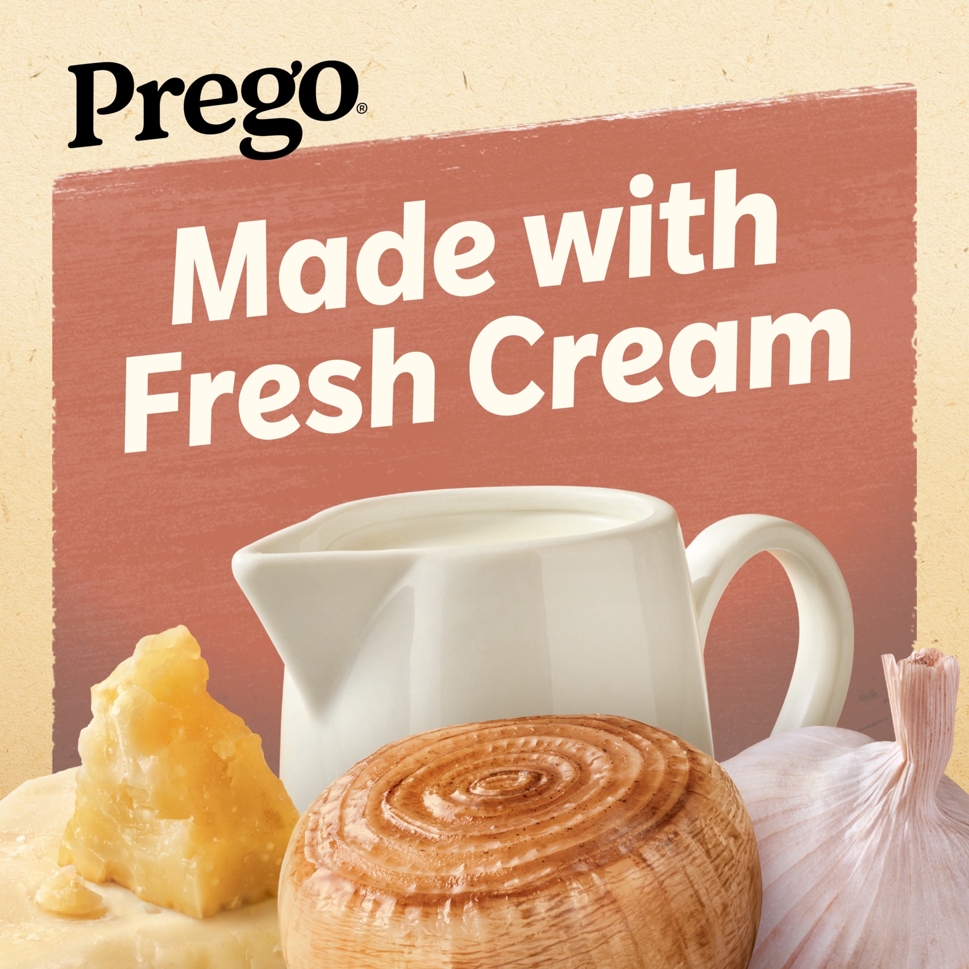 slide 3 of 9, Prego Garlic and Caramelized Onion Alfredo Pasta Sauce, 14.5 oz Jar, 14.5 oz