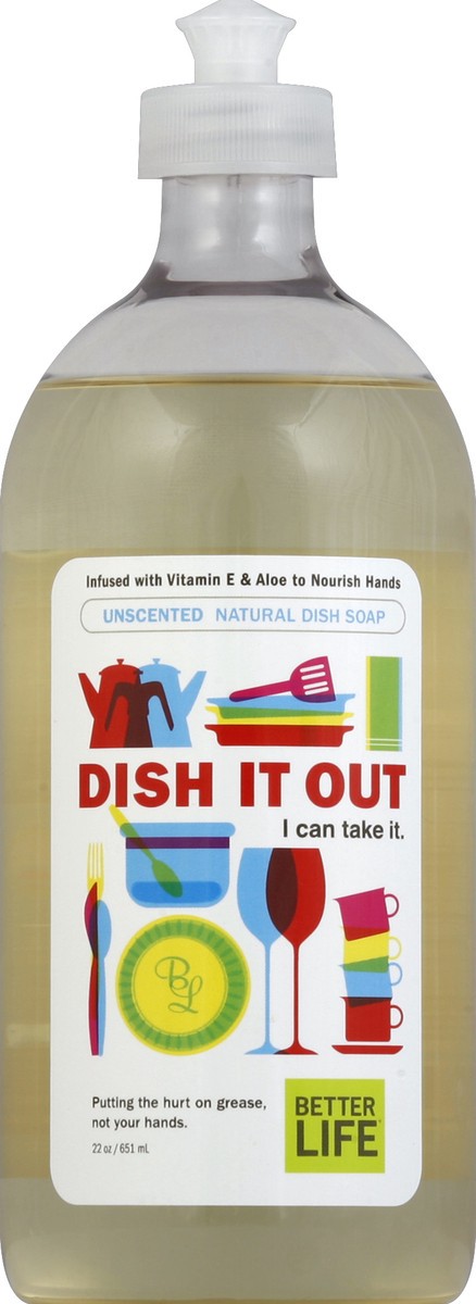 slide 1 of 3, Better Life Dish It Out Unscented Dish Soap, 22 fl oz