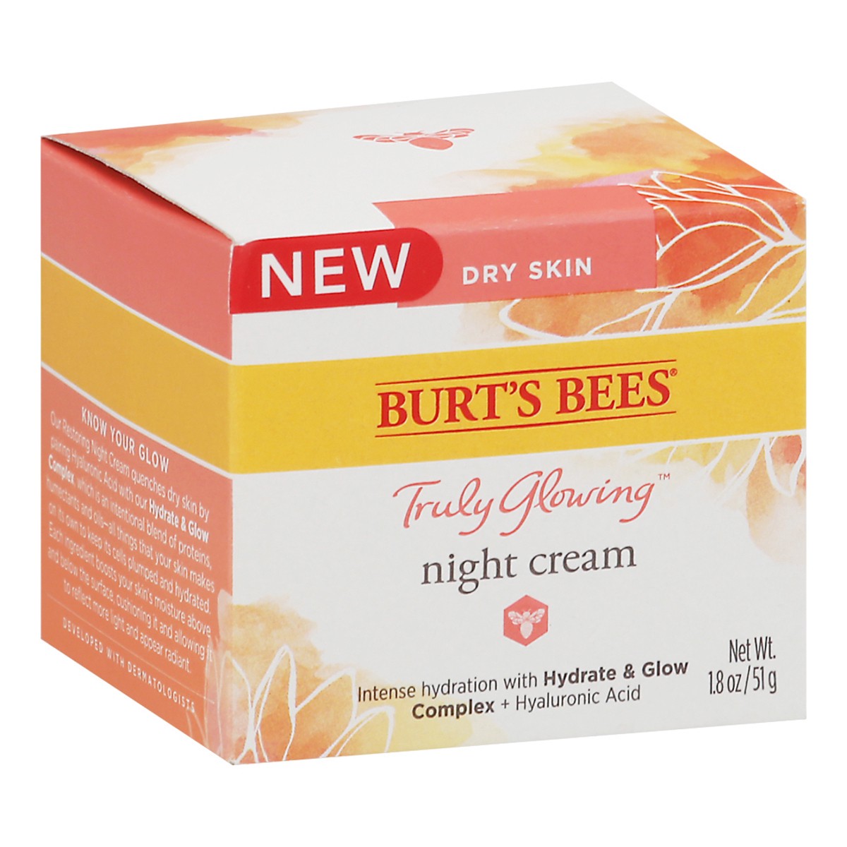 slide 10 of 13, Burt's Bees Truly Glowing Dry Skin Night Cream 1.8 oz, 1.8 oz