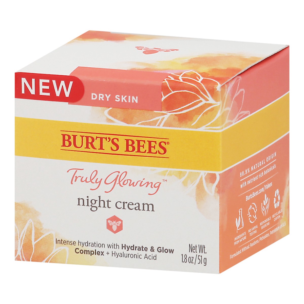 slide 3 of 13, Burt's Bees Truly Glowing Dry Skin Night Cream 1.8 oz, 1.8 oz