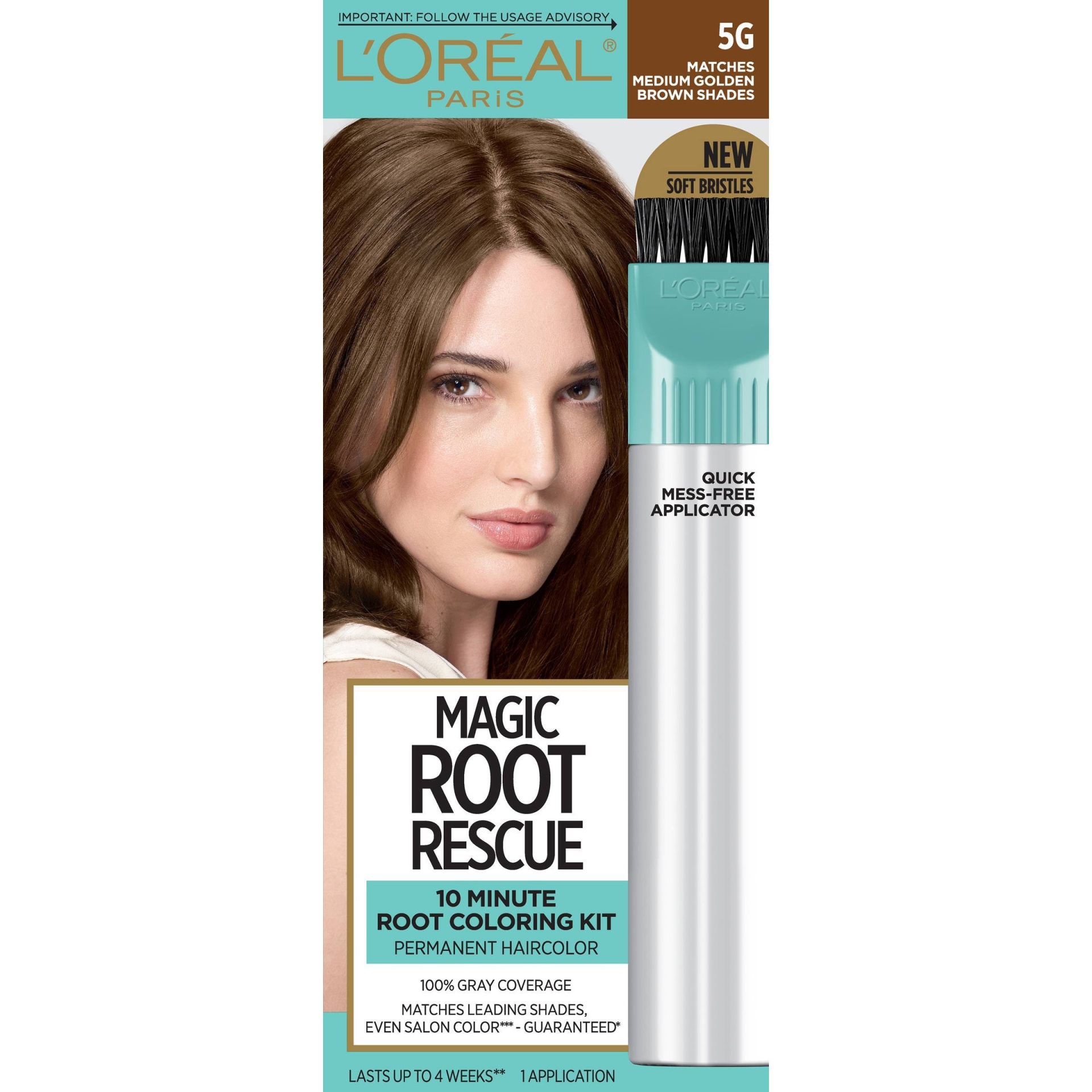 slide 1 of 6, L'Oréal Root Rescue 10 Minute Root Coloring Kit 5G Medium Golden Brown, 1 ct
