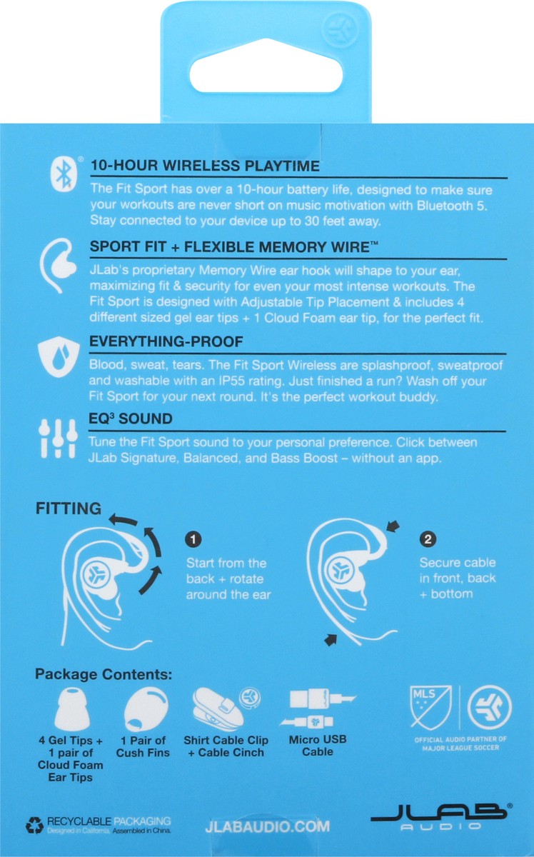 slide 6 of 11, JLab Fitness Fit Sport 3 Earbuds 1 ea, 1 ct