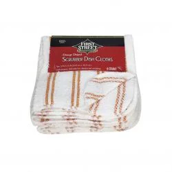 First Street Scrubber Dish Cloths Orange Striped