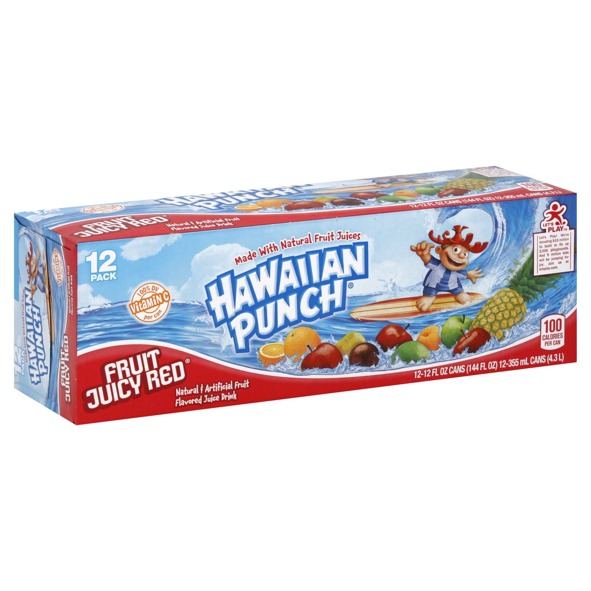 slide 1 of 1, Hawaiian Punch Juice Cans, Fruit Juicy Red - 144 oz, 144 oz