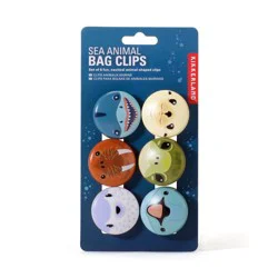 Kikkerland Design Sea Animal Bag Clips, Set of 6