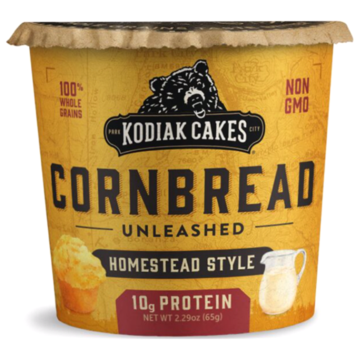 slide 1 of 3, Kodiak Cakes Homestead Style Cornbread in A Cup , 2.29 oz