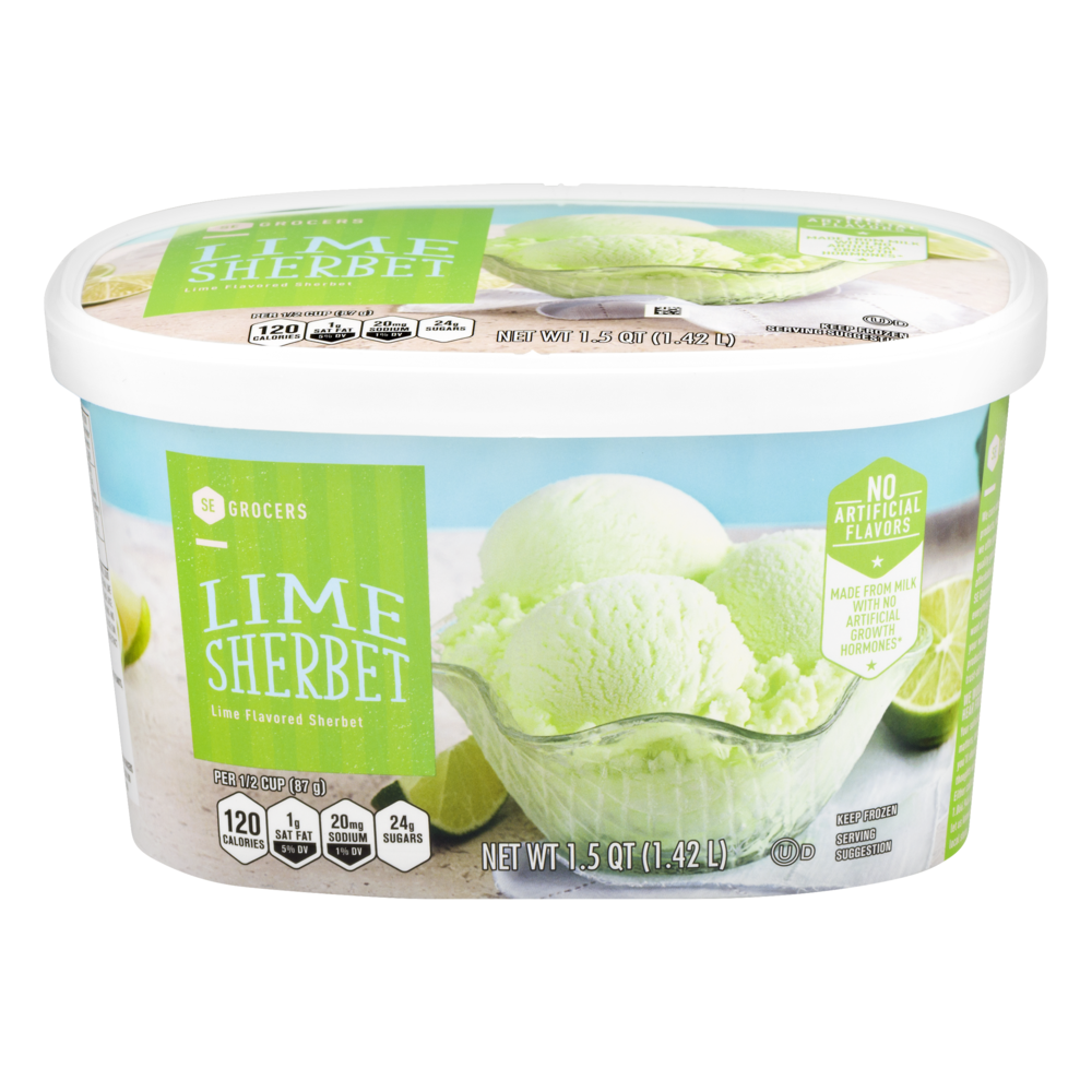 slide 1 of 1, SE Grocers Lime Sherbet, 48 oz