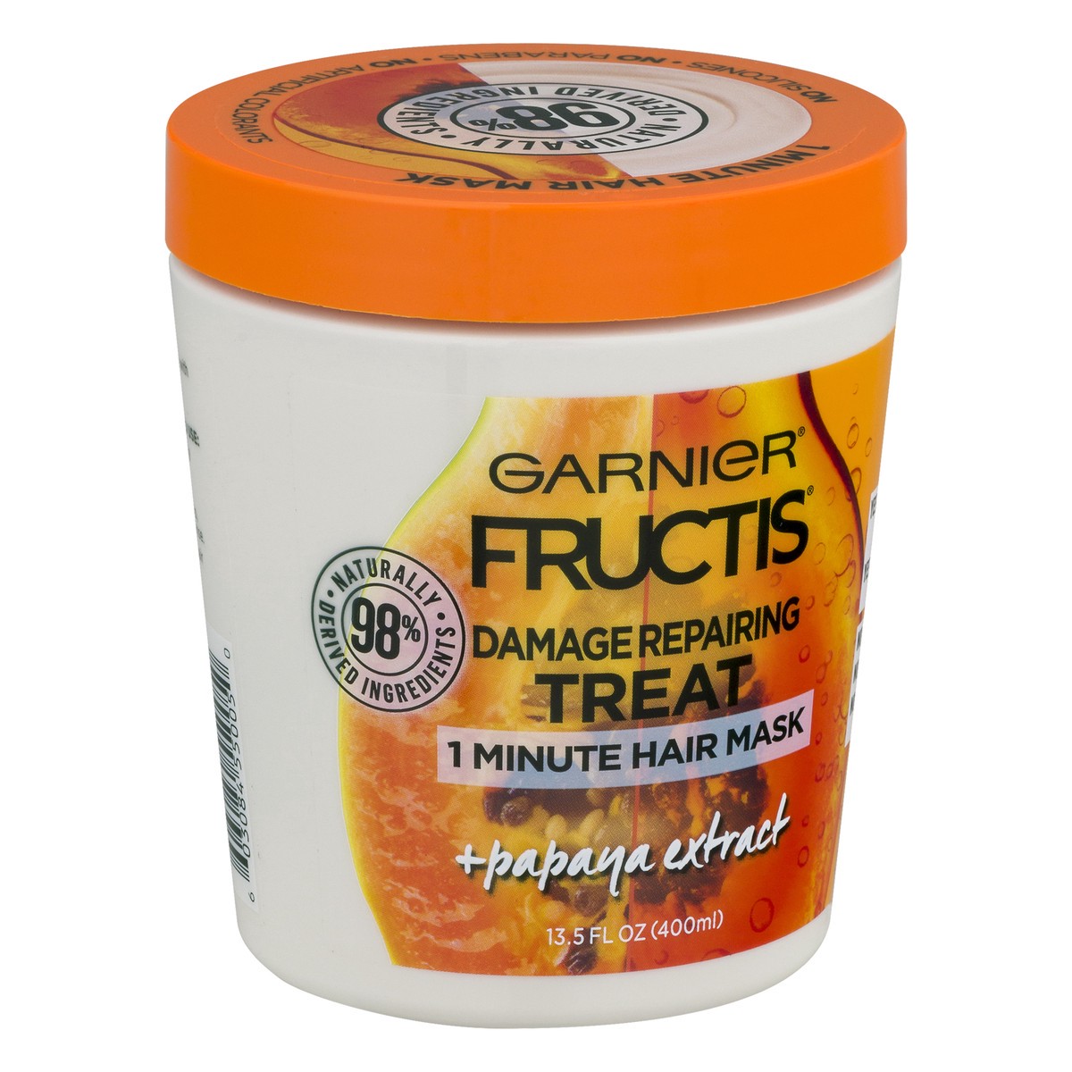 slide 2 of 9, Garnier Fructis Papaya Extract Damage Repairing Treat 1 Minute Hair Mask 13.5 oz, 13.5 oz