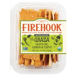Firehook Organic Graza Olive Oil, Lemon & Chive Baked Crackers - 5.5 oz
