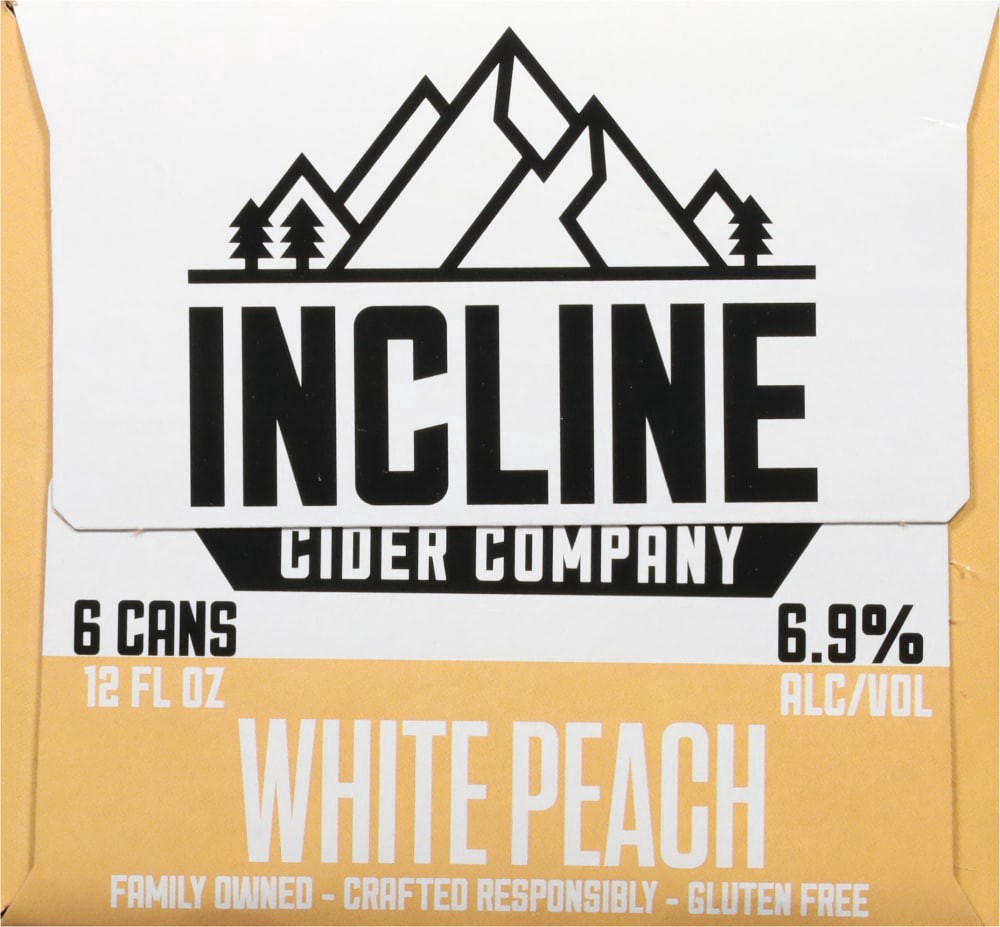 slide 3 of 5, Incline Cider Company White Peach Cider 6 - 12 fl oz Cans, 6 ct; 12 fl oz