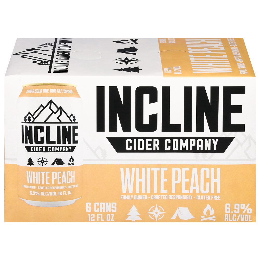 slide 2 of 5, Incline Cider Company White Peach Cider 6 - 12 fl oz Cans, 6 ct; 12 fl oz