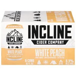 Incline Cider Company White Peach Cider 6 - 12 fl oz Cans