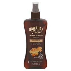 Hawaiian Tropic SPF 25 Island Tanning Coconut Oil Dry Spray Oil 8 fl oz