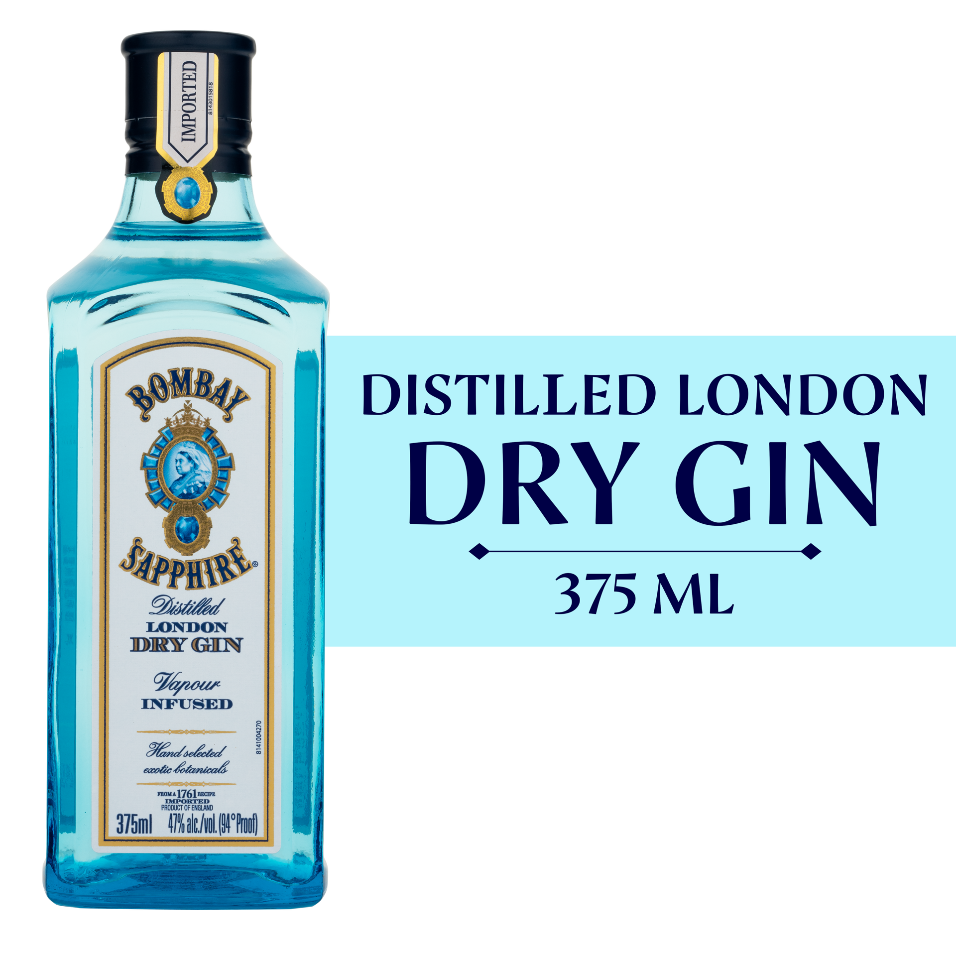 slide 1 of 5, Bombay Sapphire Gin 47% 37.5Cl/375Ml, 375 ml