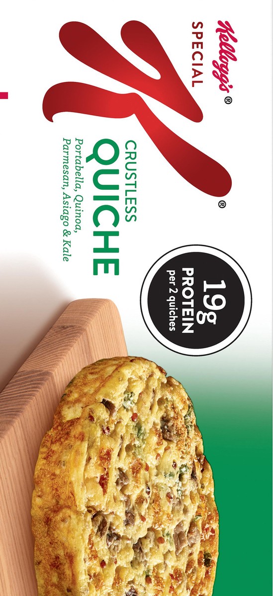 slide 6 of 10, Kellogg's Special K Portabella, Quinoa, Parmesan, Asiago and Kale Crustless Quiche, 7 oz