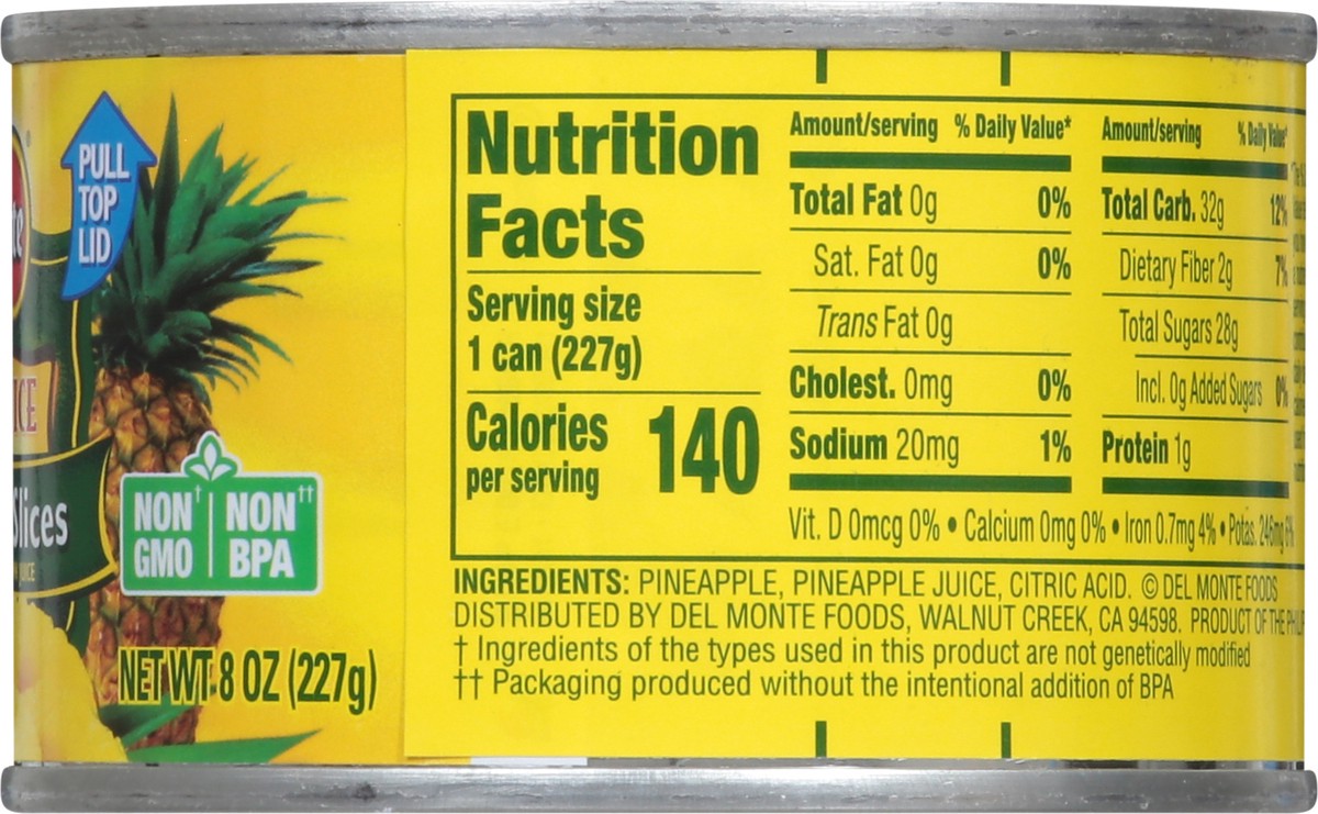 slide 3 of 9, Del Monte Pineapple Slices 100% Juice 8 oz, 8 oz