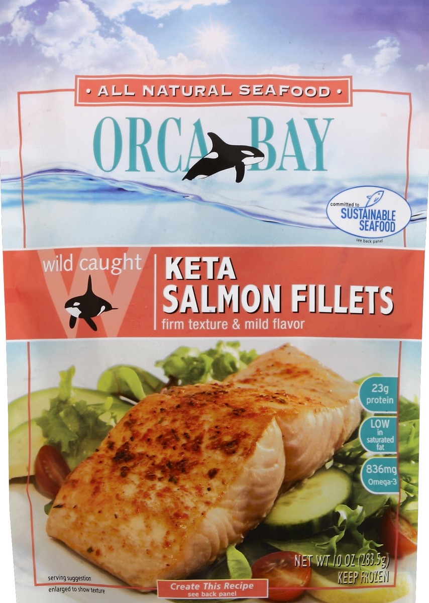 slide 2 of 3, Orca Bay Keta Salmon Fillets, 10 oz