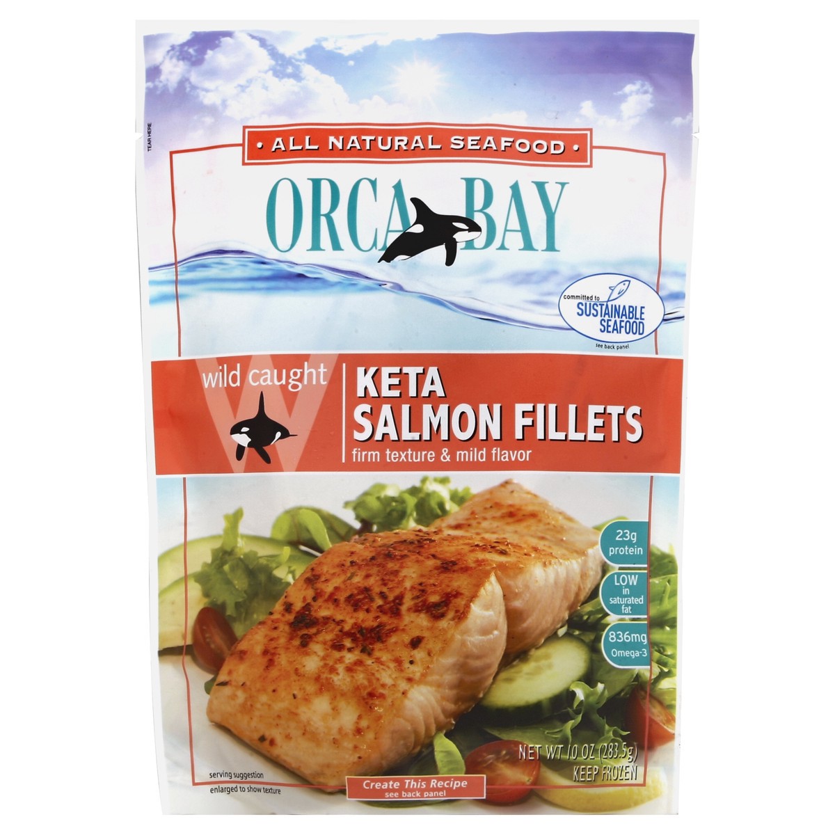 slide 3 of 3, Orca Bay Keta Salmon Fillets, 10 oz