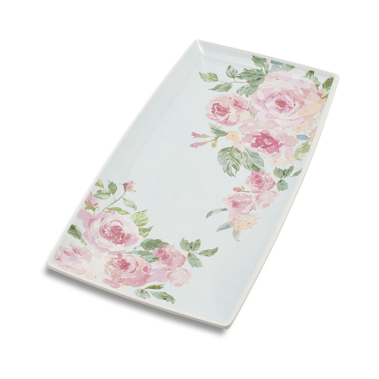 slide 1 of 1, Sur La Table Rose Nuage Melamine Rectangular Platter, 16 in x 8 in