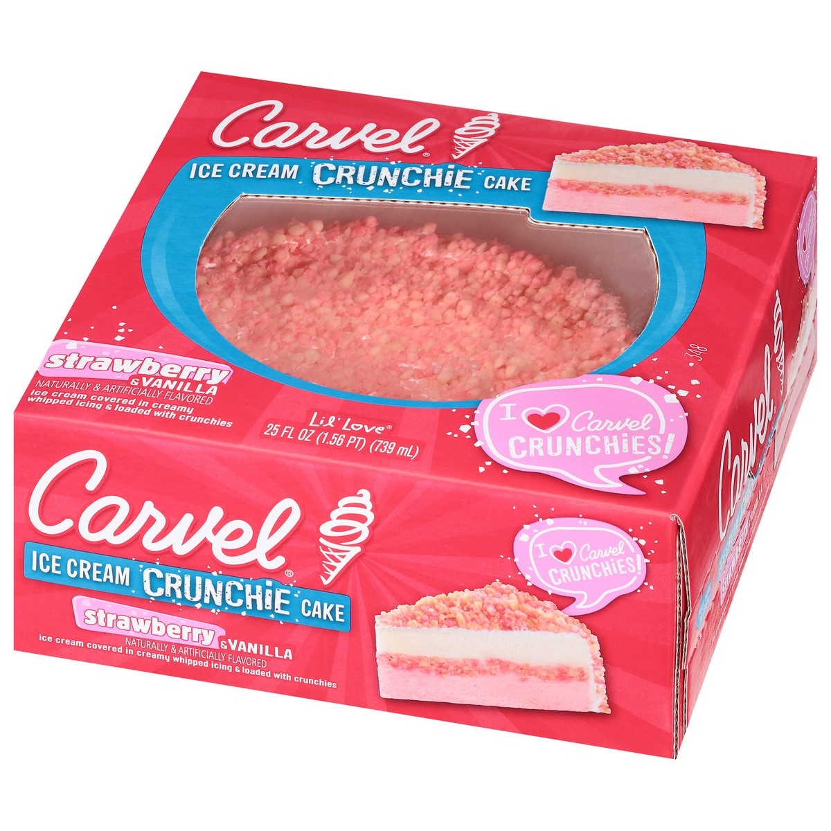 slide 3 of 9, Carvel Strawberry Crunchie Ice Cream Cake  25 oz., 25 oz