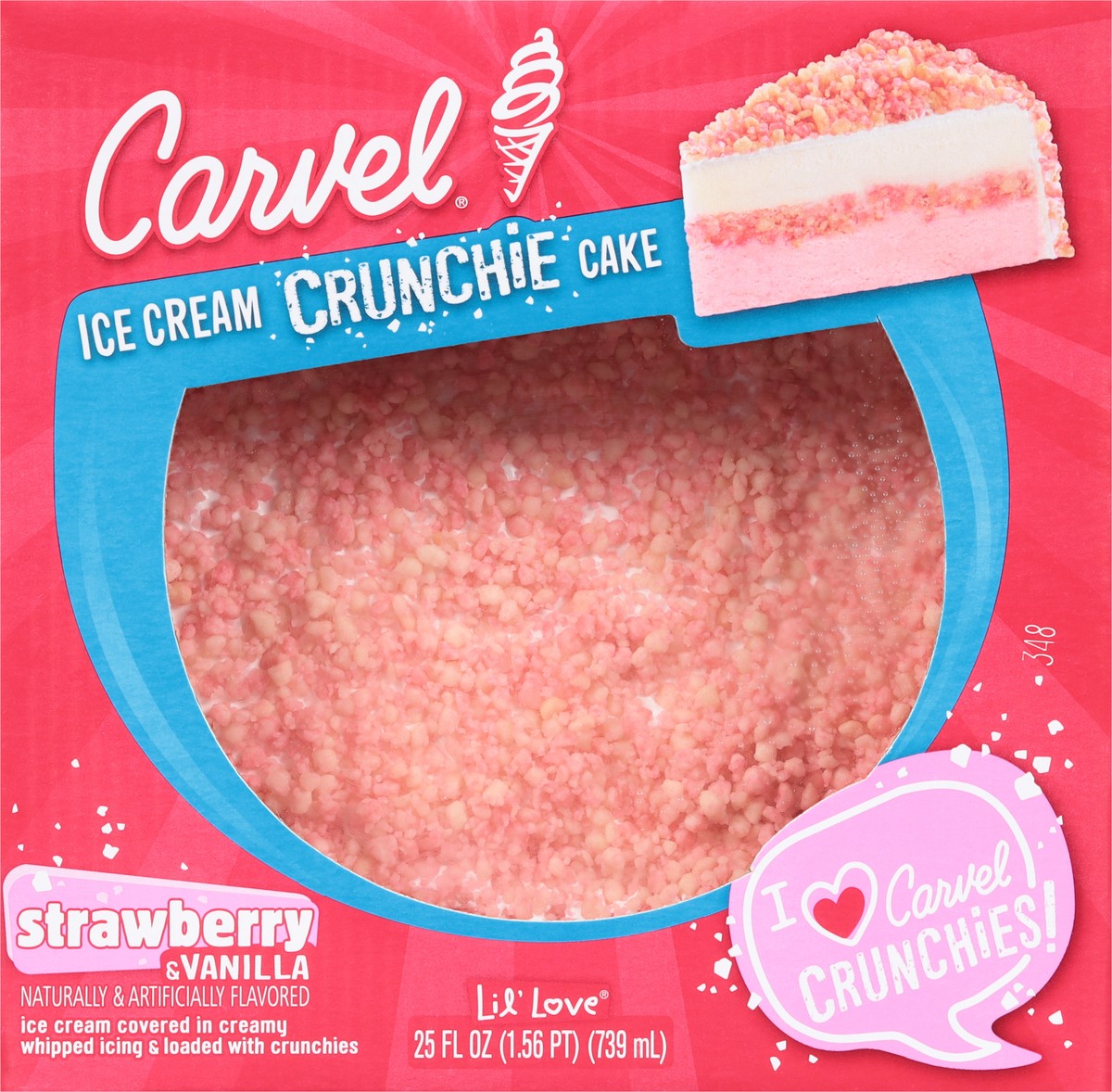 slide 5 of 9, Carvel Strawberry Crunchie Ice Cream Cake  25 oz., 25 oz