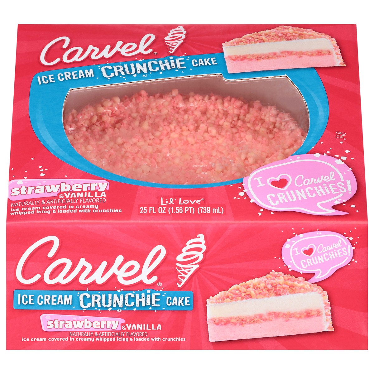 slide 1 of 9, Carvel Strawberry Crunchie Ice Cream Cake  25 oz., 25 oz