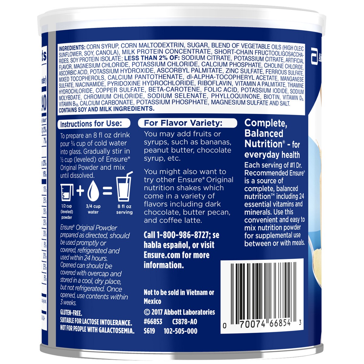 slide 7 of 9, Ensure Original Nutrition Powder Vanilla Shake Mix Can, 14 oz