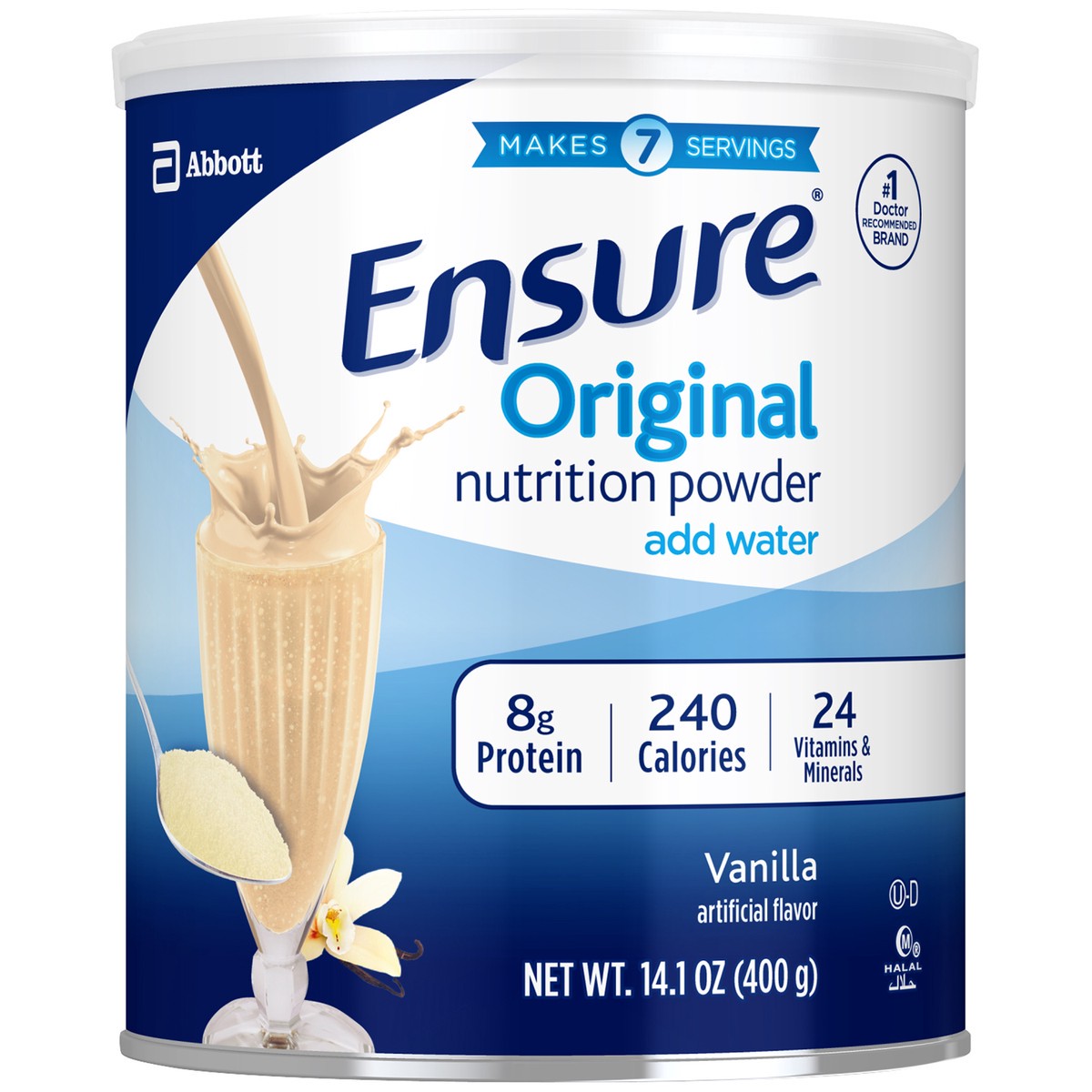 slide 2 of 9, Ensure Original Nutrition Powder Vanilla Shake Mix Can, 14 oz