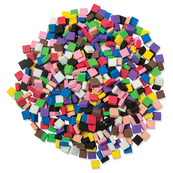 slide 1 of 1, Creativity Street WonderFoam Mosaic Tiles, Assorted Colors, 3/8" Squares, 500 ct