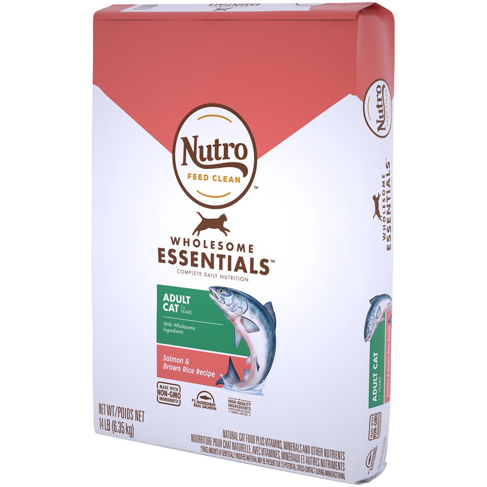 slide 6 of 6, Nutro Wholesome Essentials Adult Dry Cat Food, Salmon & Brown Rice Recipe, 14 lbs., 14 lb