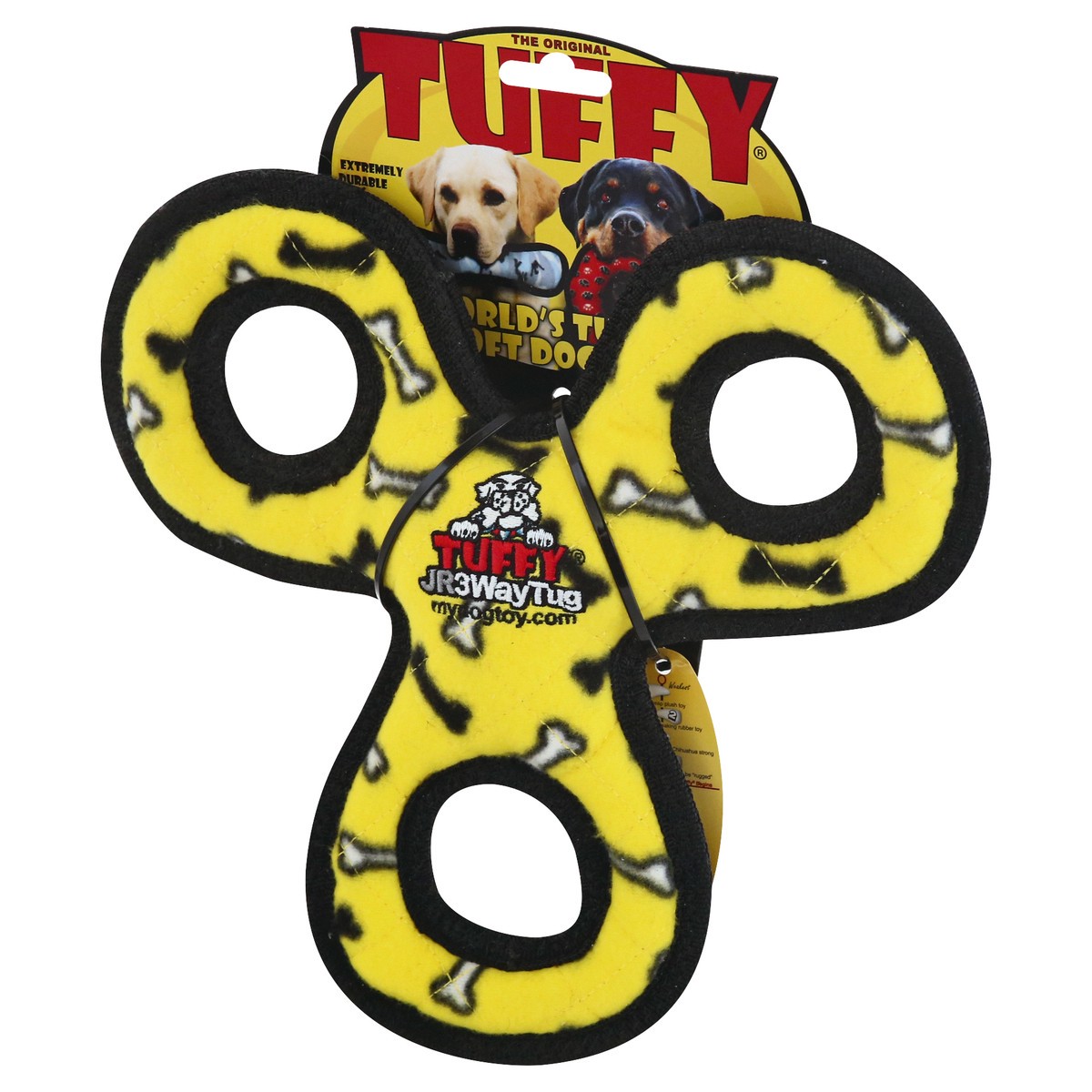 slide 3 of 9, Tuffy Dog Toy 3 Way Tug Yellow - Ea, 1 ct