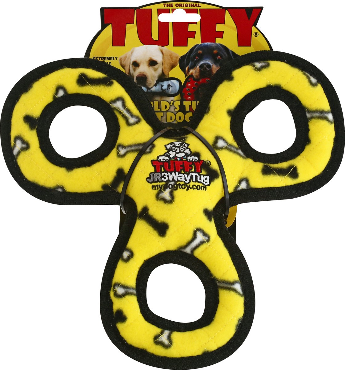 slide 7 of 9, Tuffy Dog Toy 3 Way Tug Yellow - Ea, 1 ct
