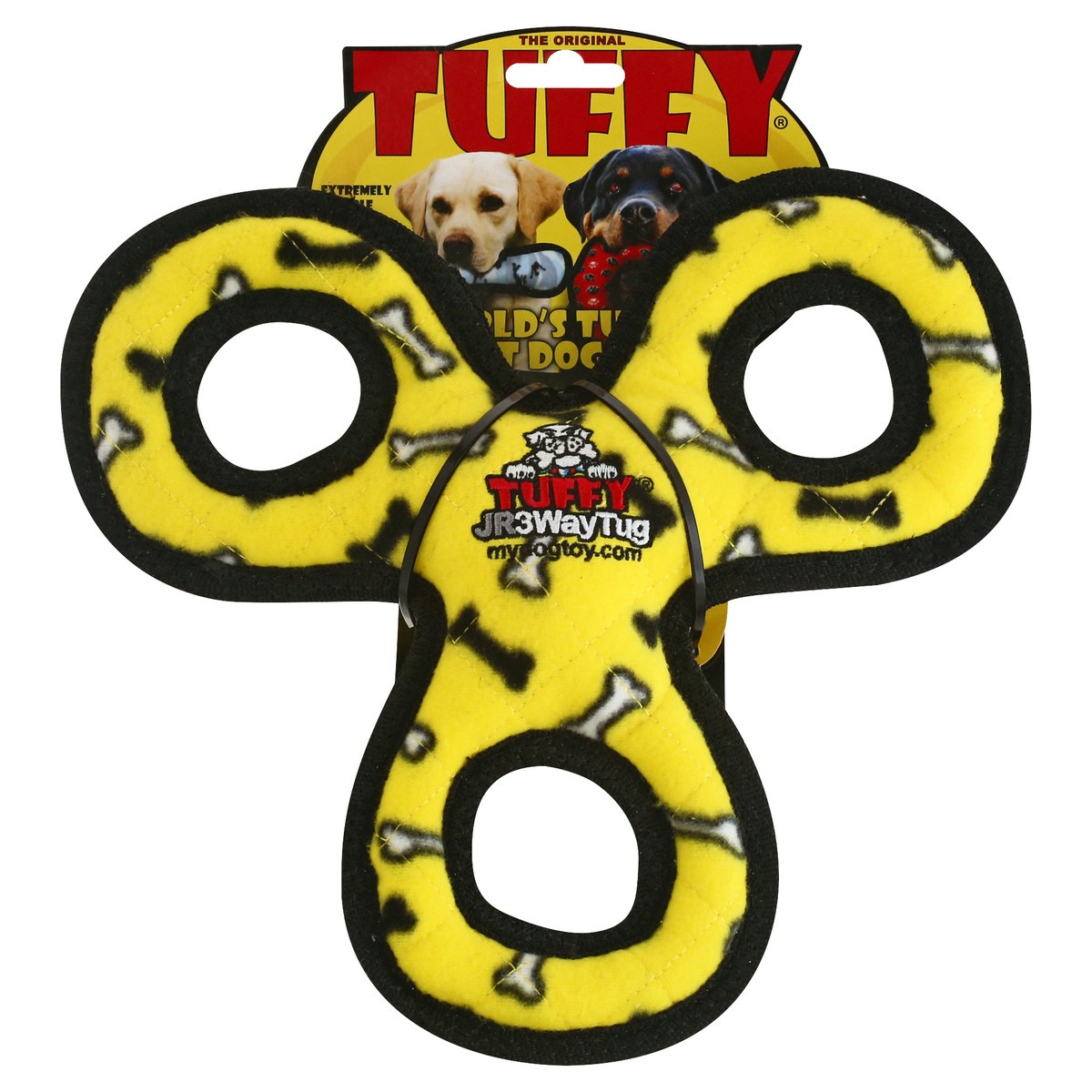 slide 6 of 9, Tuffy Dog Toy 3 Way Tug Yellow - Ea, 1 ct