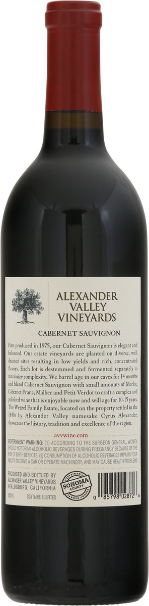 slide 6 of 9, Alexander Valley Vineyards Cabernet Sauvignon , 750 ml