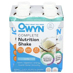 OWYN Complete Vanilla Nutrition Shake 4 - 11.15 fl oz Shakes