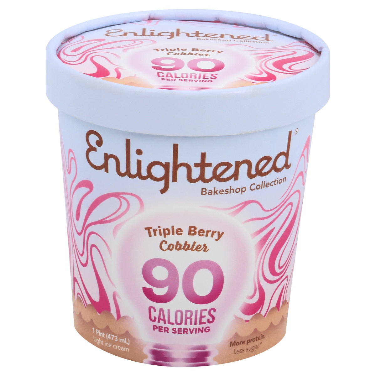 slide 1 of 1, Enlightened Triple Berry Cobbler Light Ice Cream, 16 fl oz