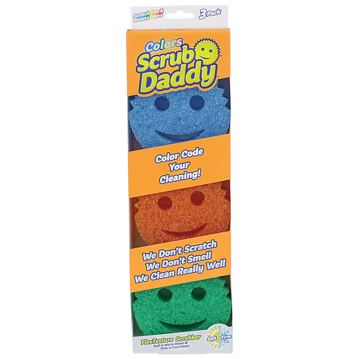 slide 1 of 1, Scrub Daddy Colors Sponge, 3 ct