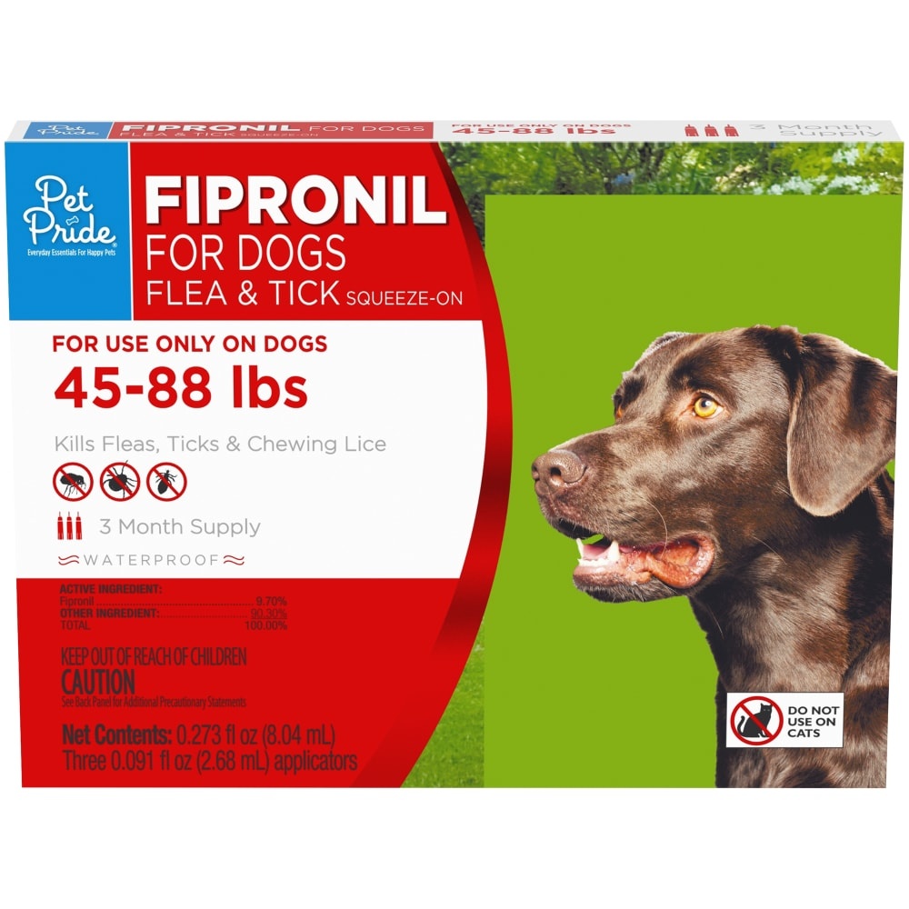 slide 1 of 1, Pet Pride Fipronil Flea Tick Squeezeon, 3 ct