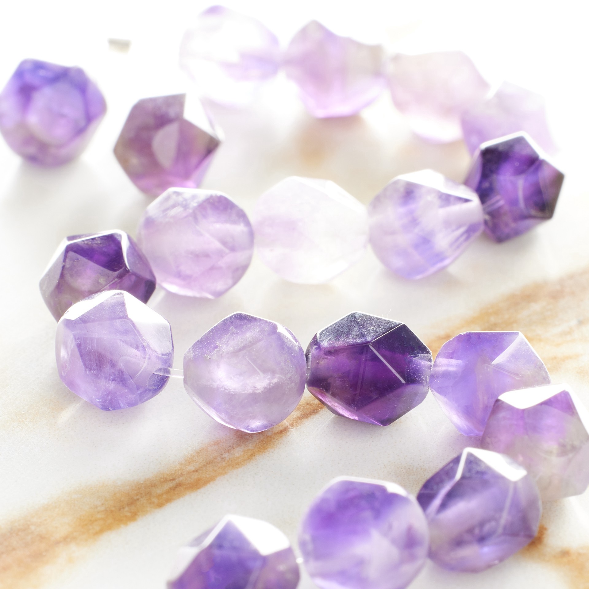 slide 2 of 3, Purple Amethyst Faceted Beads By Bead Landing, 8mm, 8mm