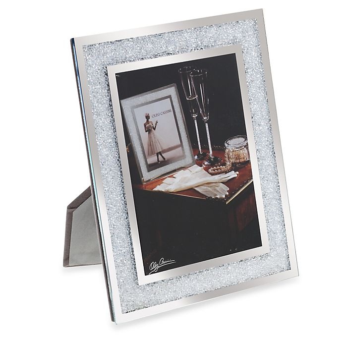 slide 1 of 1, Oleg Cassini Crystal Diamond Picture Frame, 5 in x 7 in